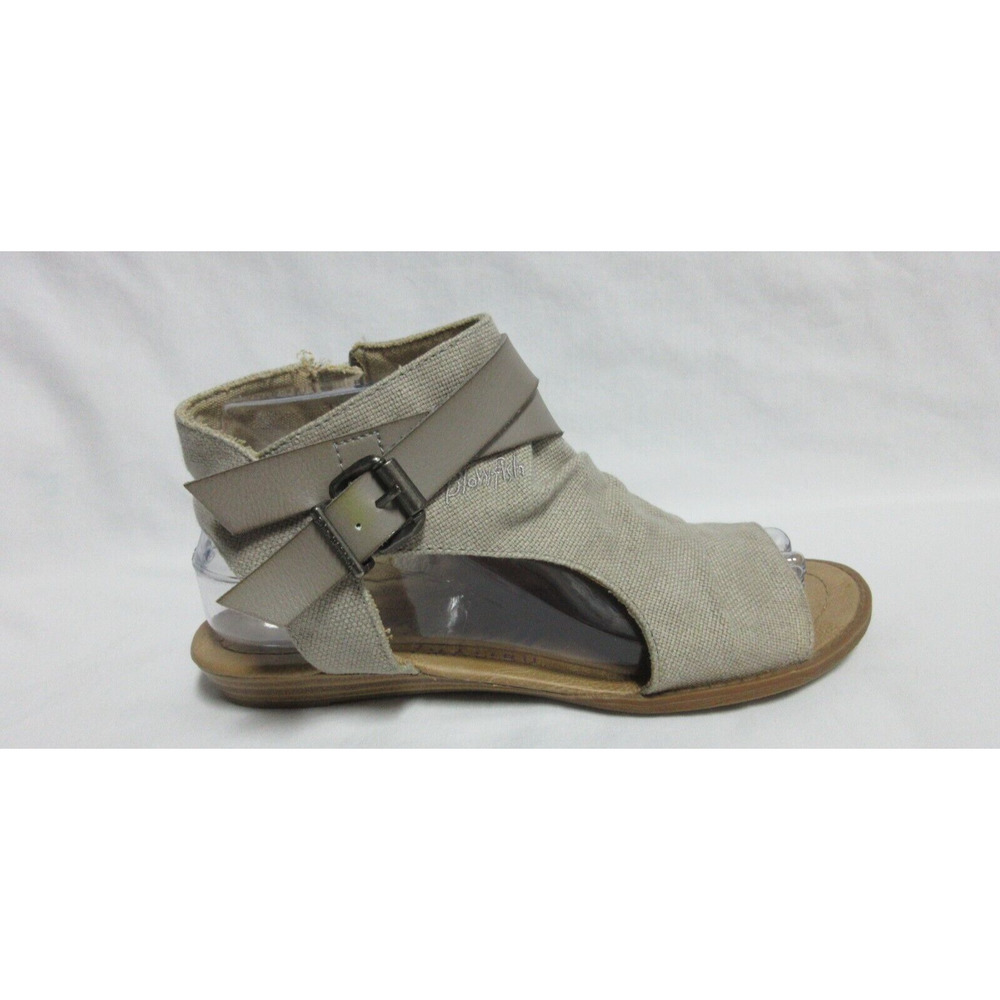 Blowfish Malibu Low Wedge Sandal Beige Desert Sand Gladiator Side Zipper W/ 8